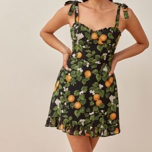 Reformation Christine Mini Dress Clementine Print